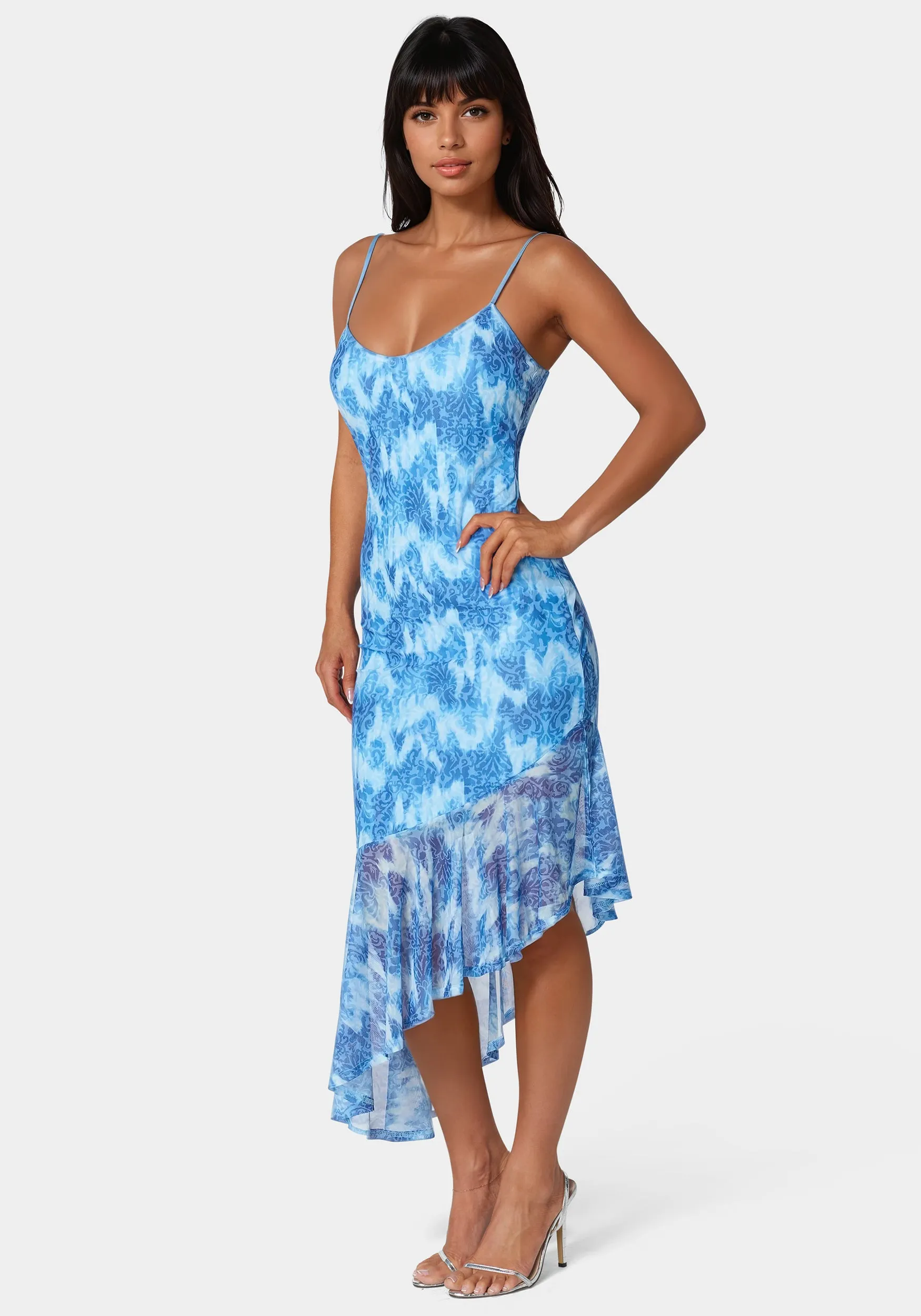 Cascade High Low Mesh Dress