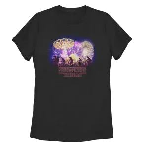 Children's Netflix Stranger Things Carnival Silhouettes Licensed Character Logo Graphic T-Shirt