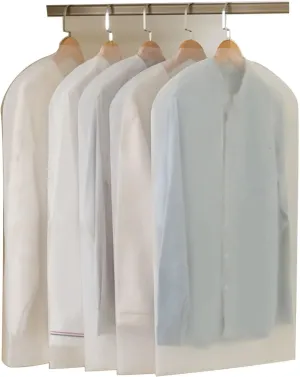 Clothes Plastic Cover, Travel Garment Bag, Open Bottom, Washable, Suitable for T-shirts, Jackets, Suits, Coats(5 Packs)(60x80cm x31in)