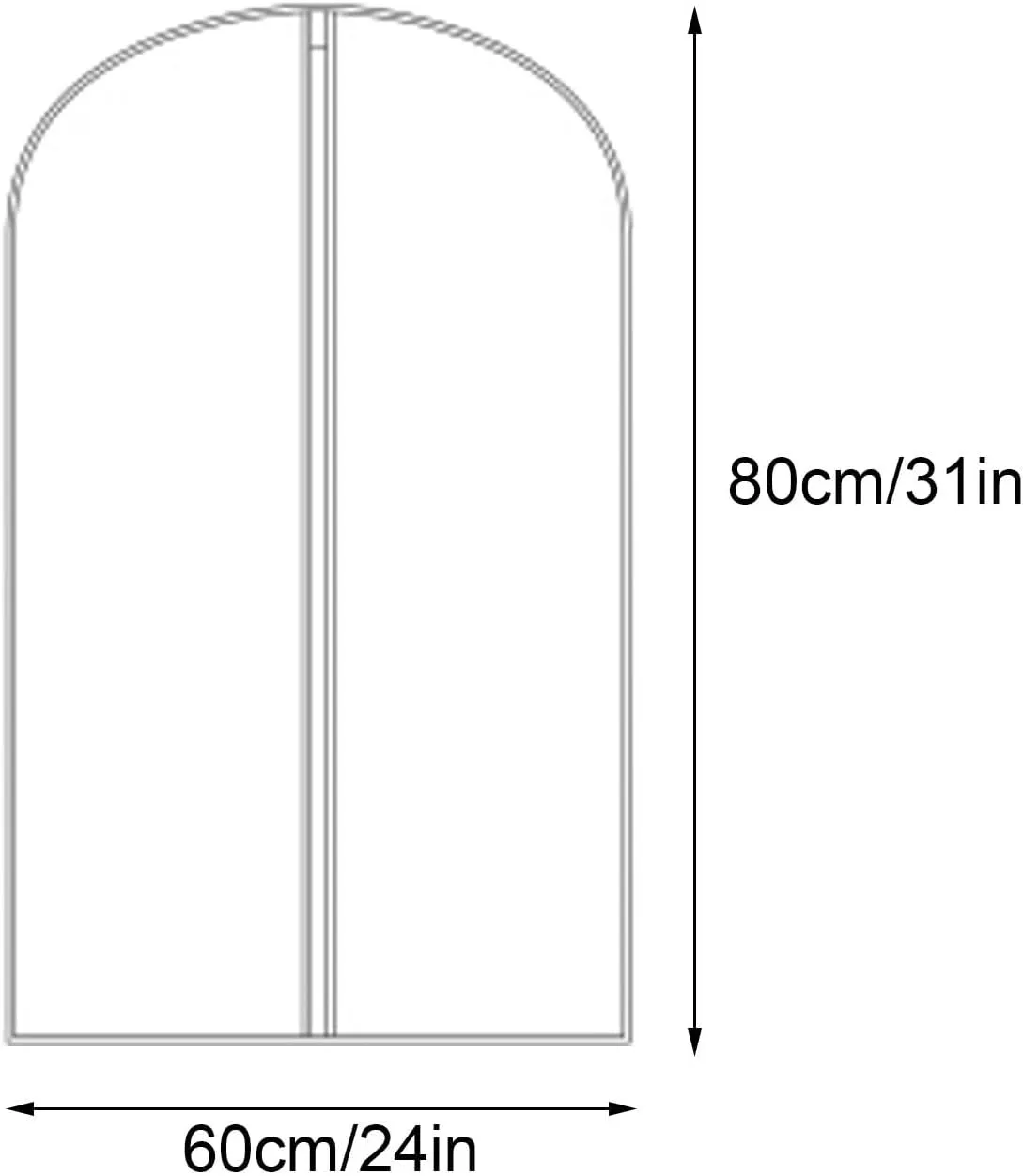 Clothes Plastic Cover, Travel Garment Bag, Open Bottom, Washable, Suitable for T-shirts, Jackets, Suits, Coats(5 Packs)(60x80cm x31in)