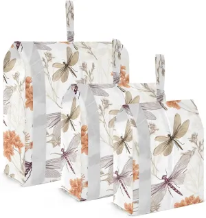 Colorful Dragonfly Flora Packing Cubes for Travel 3 Set Travel Organizer Bags Suitcase Organizer for Carry On
