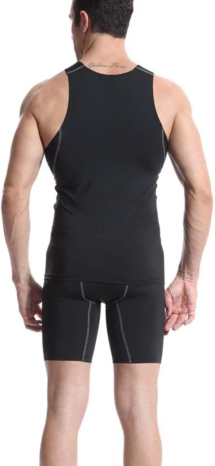 Compression Shirt Men 3 Pack Black Cool Dry Football Tank Top Athletic Compression Sleeveless T Shirts