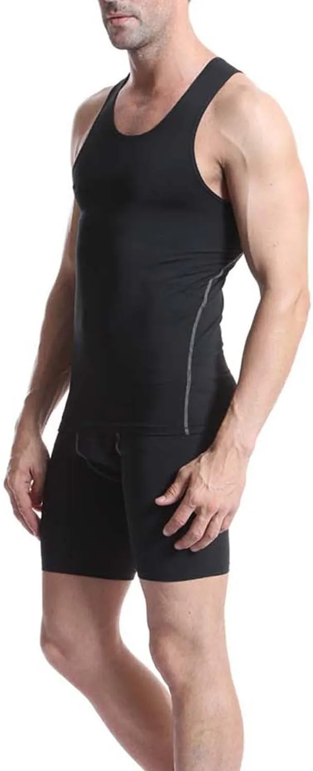 Compression Shirt Men 3 Pack Black Cool Dry Football Tank Top Athletic Compression Sleeveless T Shirts