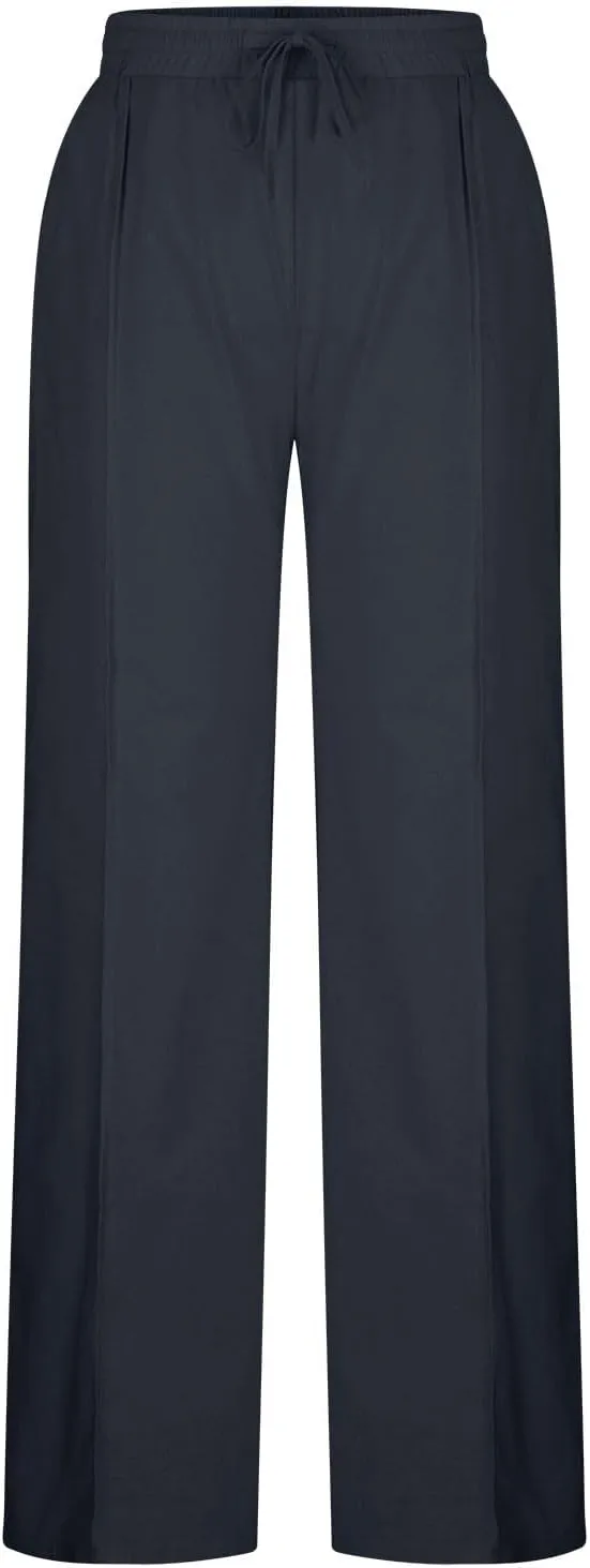 Cotton Linen Pants Women Casual Summer Tie High Waisted Wide Leg Palazzo Pants Solid Loose Fit Plus Size Trousers