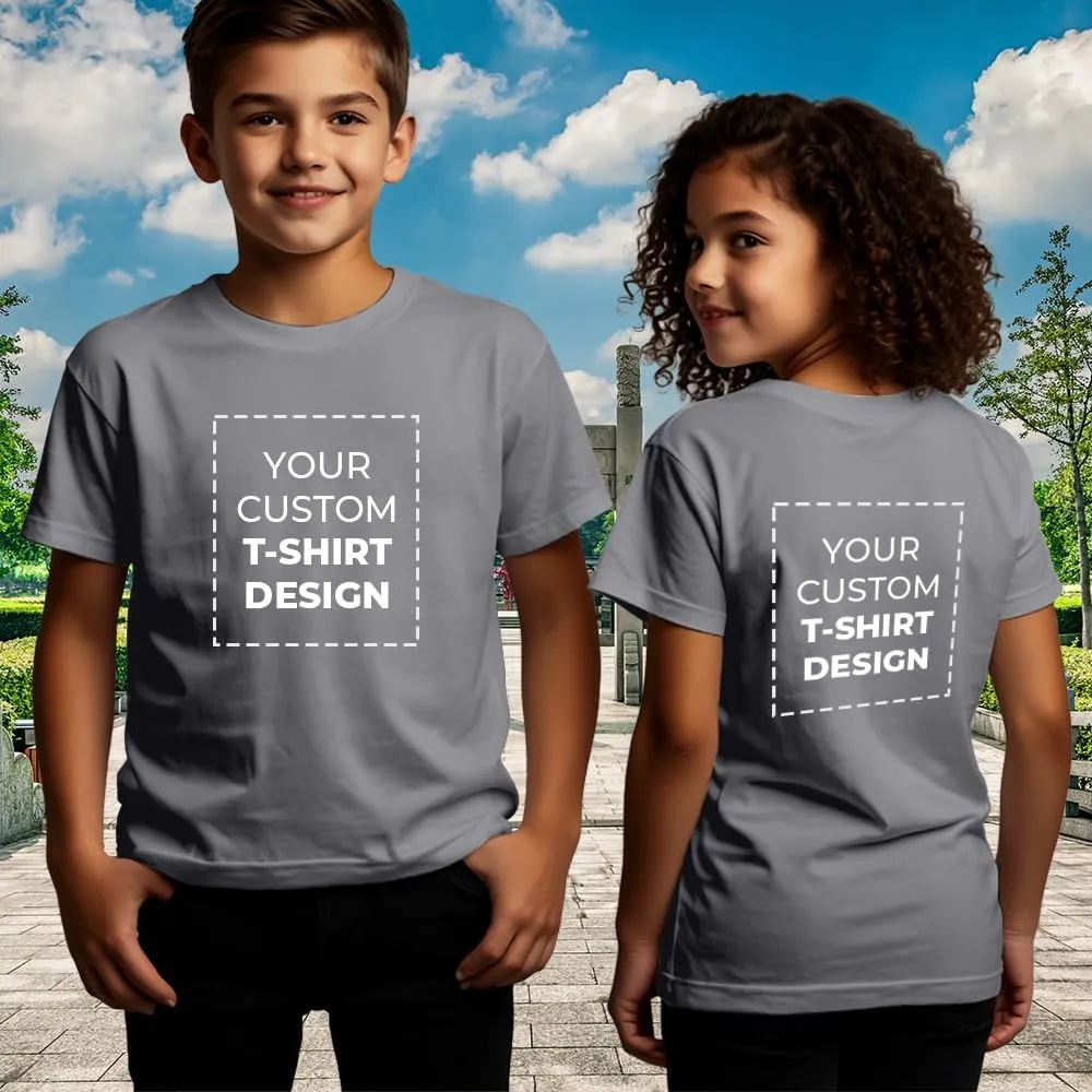 Custom Personalized Cotton T Shirts for Boy Girl Children Customized DTF Print Shirt Tshirt Upload Your Design Image Text