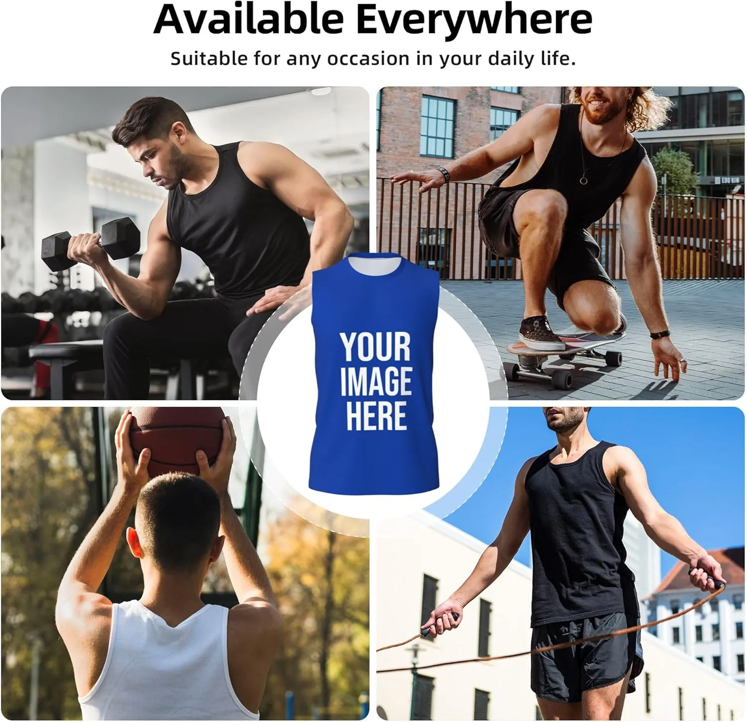 Custom T-Shirts for Men Women Couple Design Your Own Shirt with Text/Image/Logo Personalized Tank Top