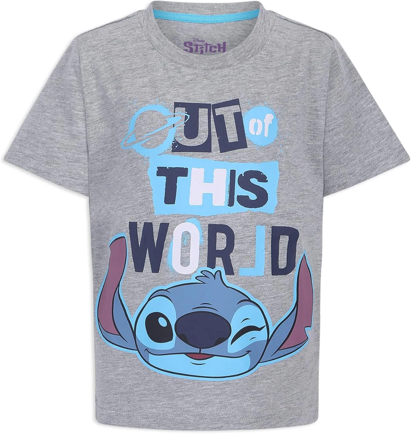 Disney Lilo & Stitch Boys 4 Pack Short Sleeve T-Shirt for Big Kids