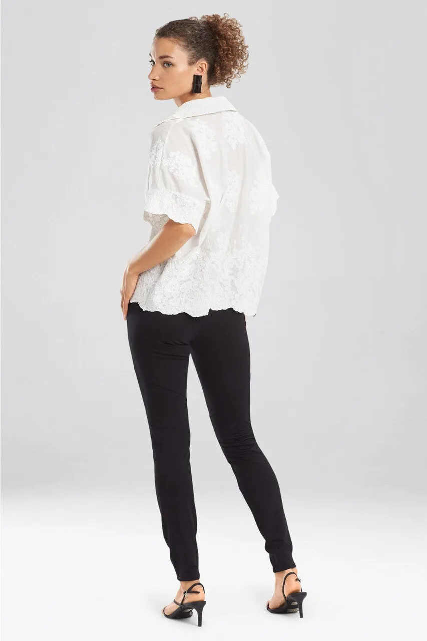 Embroidered Voile T-Shirt Top