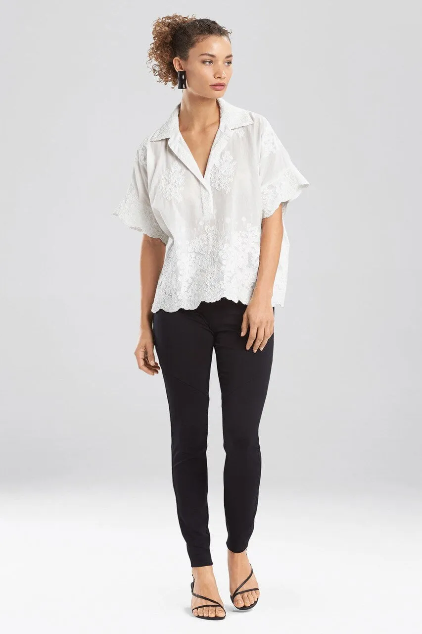 Embroidered Voile T-Shirt Top