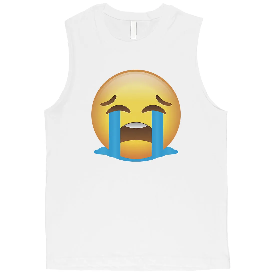 Emoji-Crying Mens Bitter Hurting Sad Halloween Costume Muscle Shirt