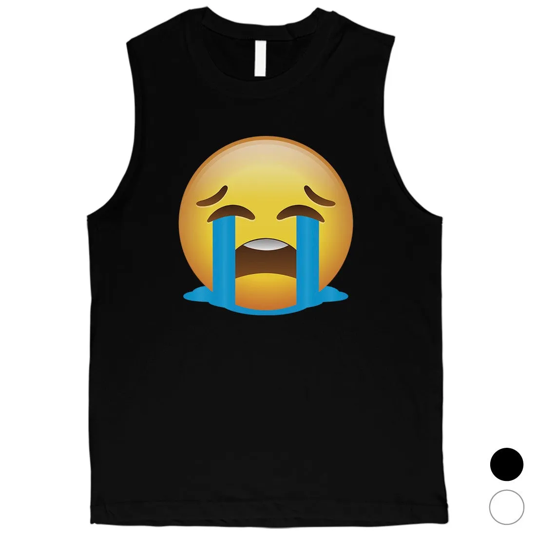 Emoji-Crying Mens Bitter Hurting Sad Halloween Costume Muscle Shirt