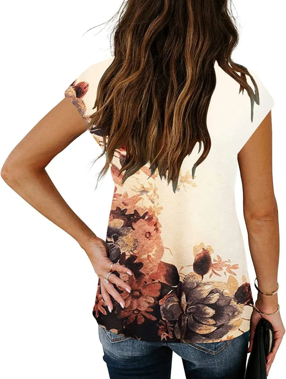 ETCYY Womens Summer Tank Tops 2025 Loose Fit Trendy Lace V Neck Solid Color Cap Sleeve T Shirts Blouses
