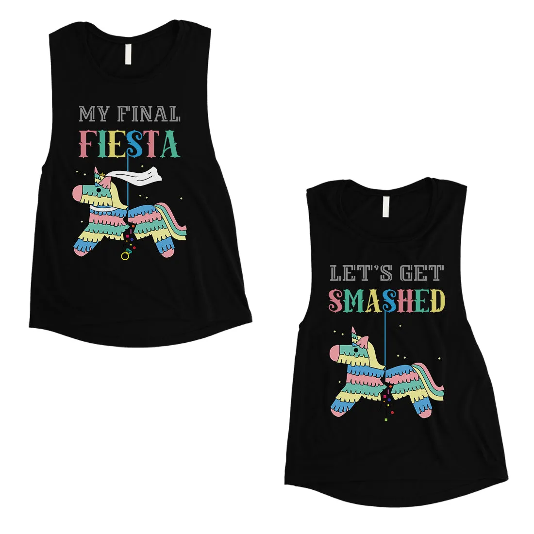 Final Fiesta Smashed Pinata BFF Matching Tank Tops Womens Fun Quote