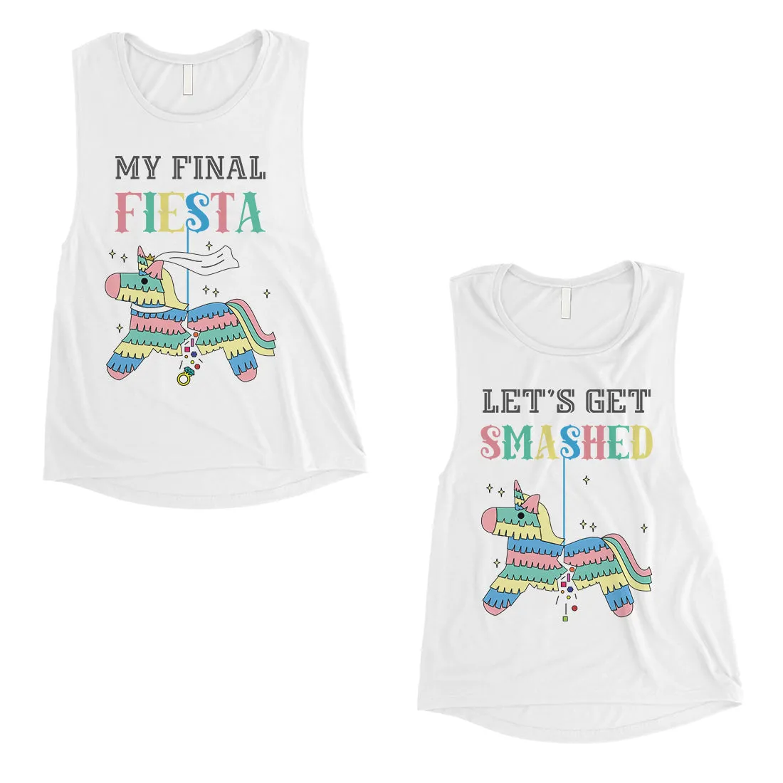 Final Fiesta Smashed Pinata BFF Matching Tank Tops Womens Fun Quote