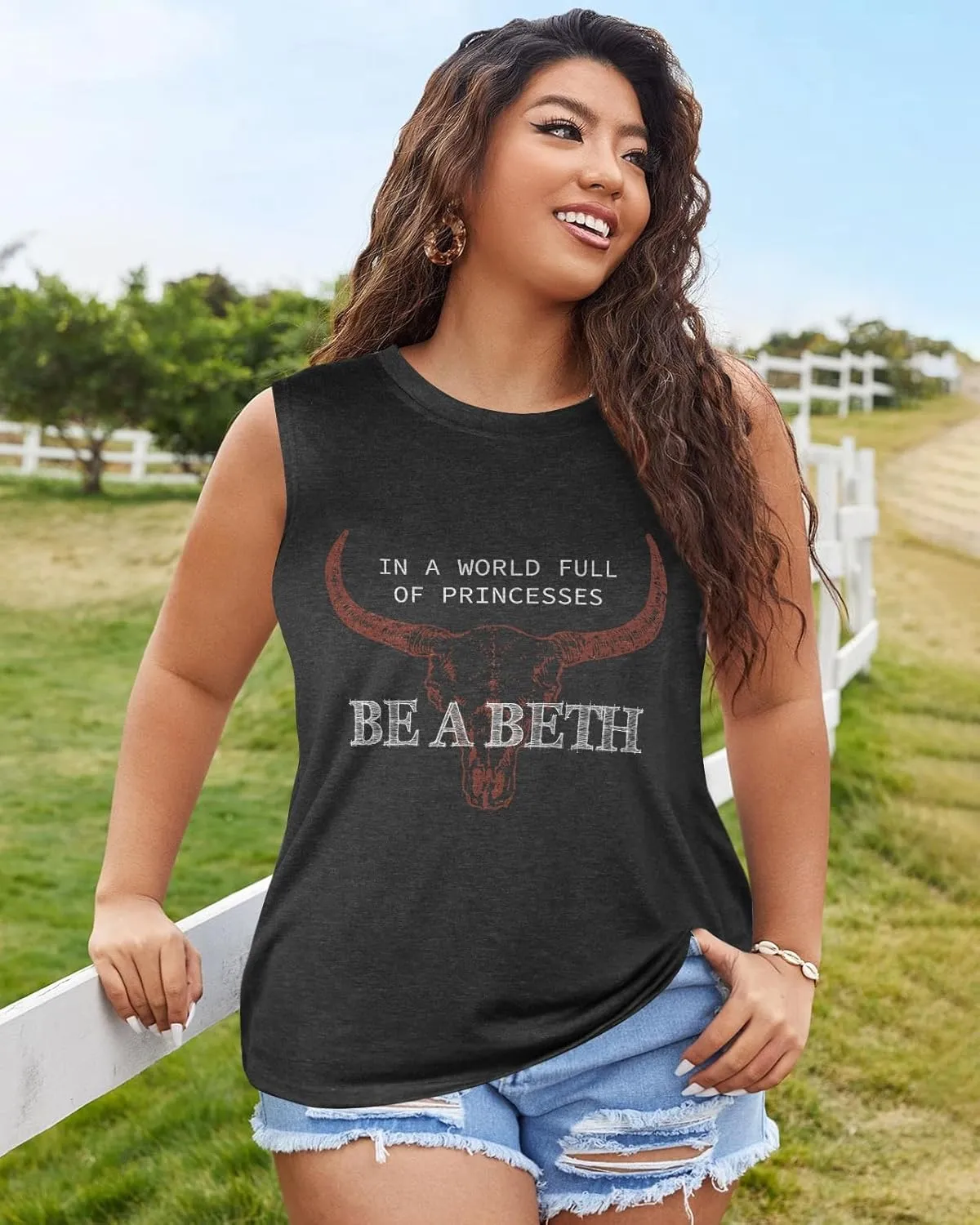 Flafens Tank Top for Women - Cute Womens Summer Graphic Cotton Sleeveless T Shirts Crewneck Tops Workout Gym Basic Tunic