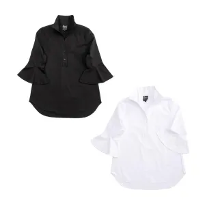 Flair Sleeve Half Button Blouse