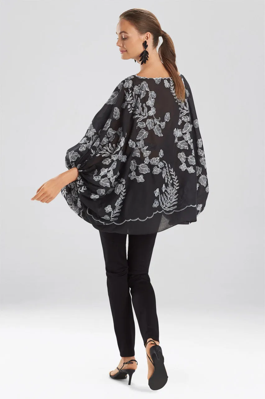 Floral Embroidery Poet Sleeve Blouse