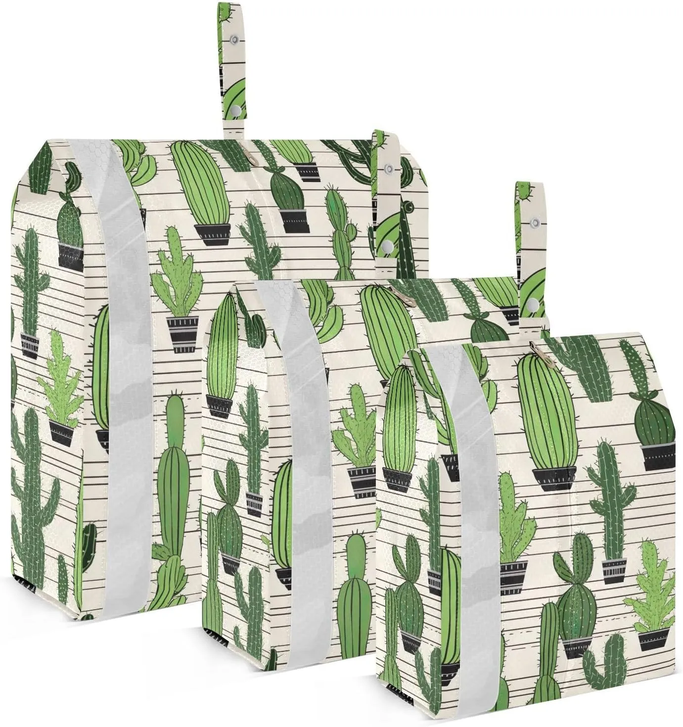 Flower Succulents Cactus Stripe Packing Cubes for Travel 3 Set Travel Organizer Luggage Bags Organizer for Vacation Clothes
