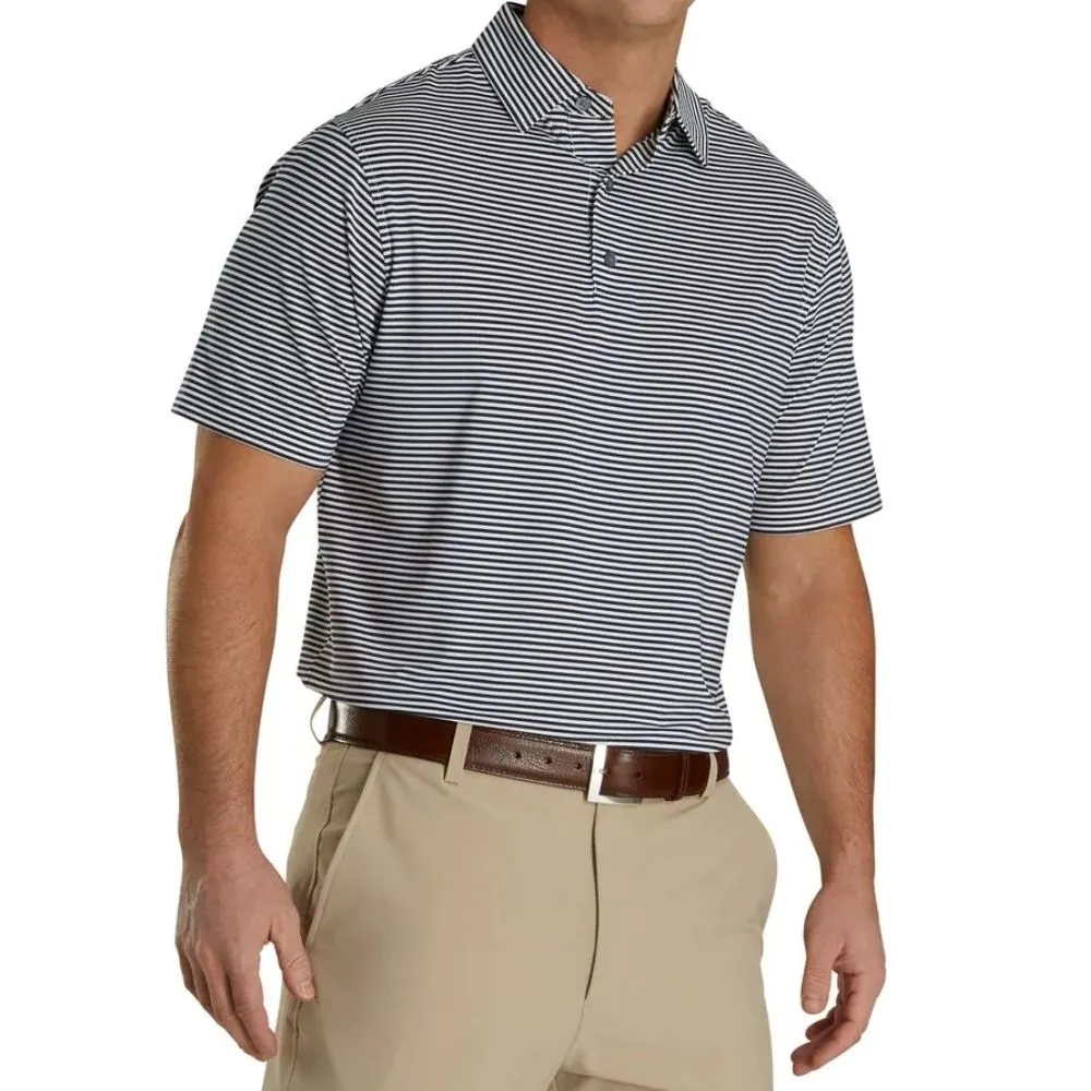 Footjoy Lisle Feeder Stripe Self Collar Polo