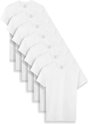 Fruit of the Loom 7-Pack Boys White Crew T-Shirts B7P525B (Large 14-16)