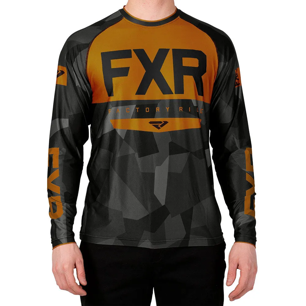 FXR  Charcoal Camo Orange Mens Helium X Tech Longsleeve Tee T-Shirt Flat Lock