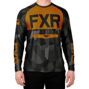 FXR  Charcoal Camo Orange Mens Helium X Tech Longsleeve Tee T-Shirt Flat Lock