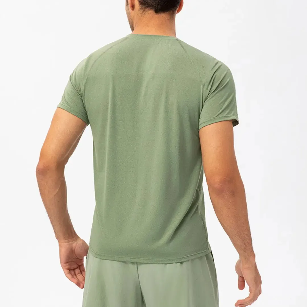 Grey light material short sleeve t-shirts for men