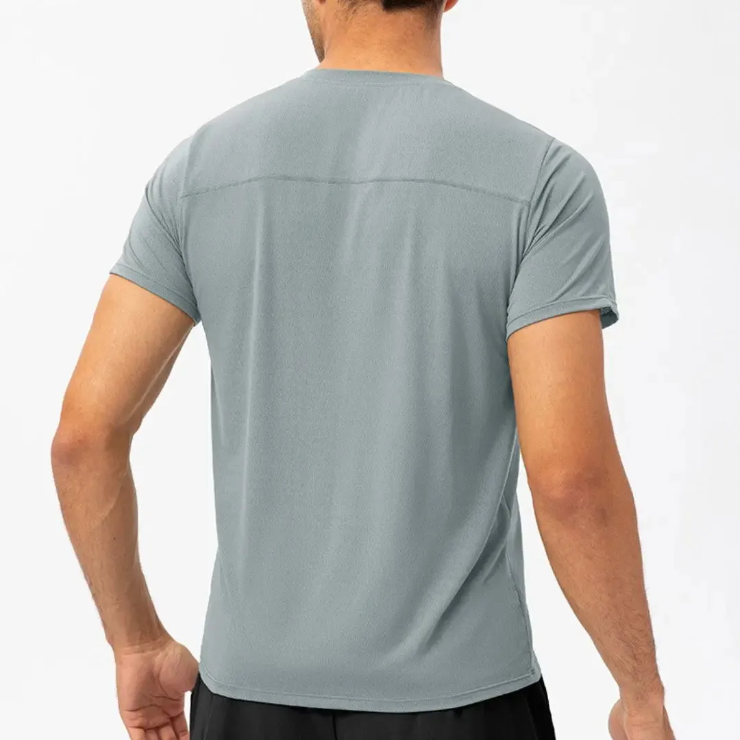 Grey light material short sleeve t-shirts for men