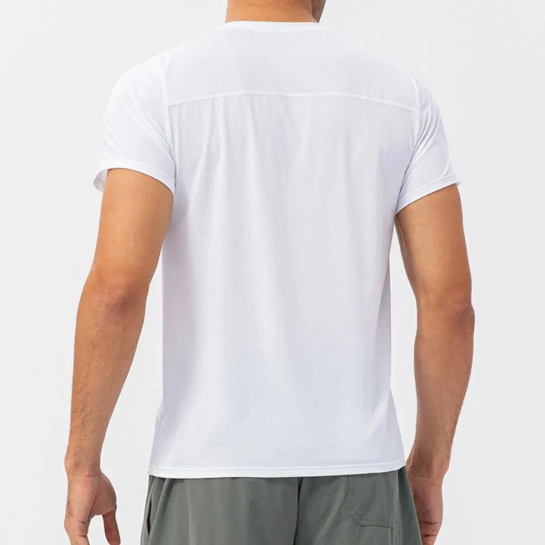 Grey light material short sleeve t-shirts for men