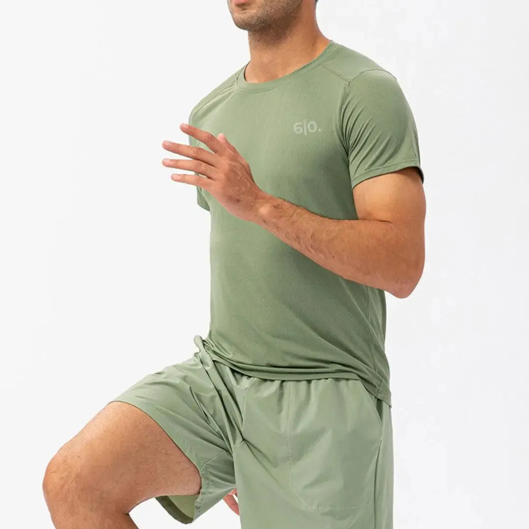 Grey light material short sleeve t-shirts for men