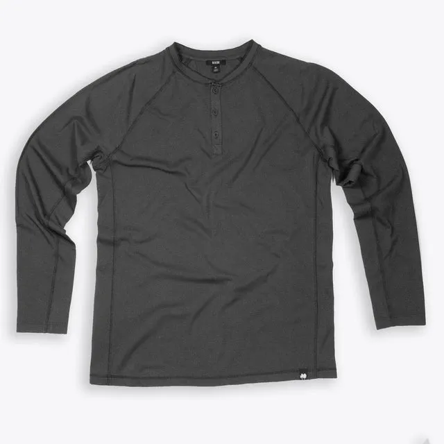 Hartley Long Sleeve Henley Shirt (Charcoal)