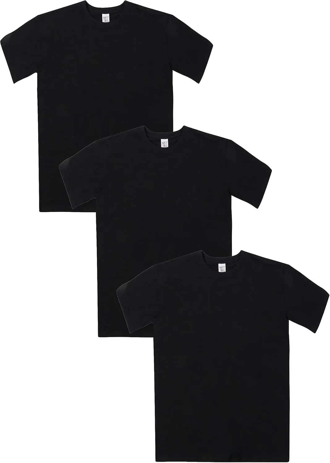 Have It Tall Men's Premium Ringspun Cotton T Shirt 3-Pack