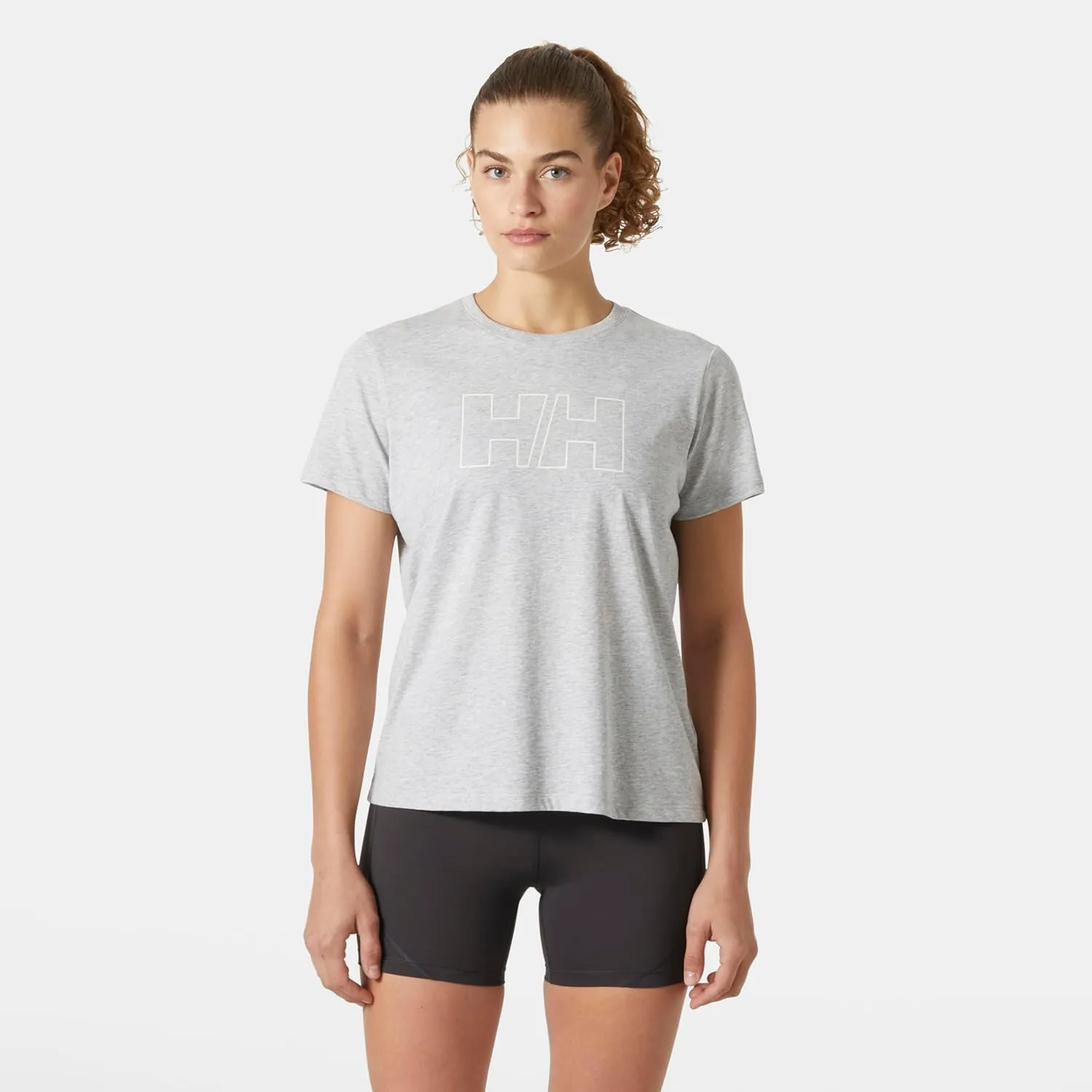 Helly-Hansen HH Tech Logo T-Shirt for Women, Lightweight Sweatshirt, Breathable, Quick-Dry Fabric, Casual Activewear