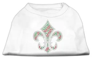 Holiday Fleur de lis Rhinestone Shirts White XXL (18)