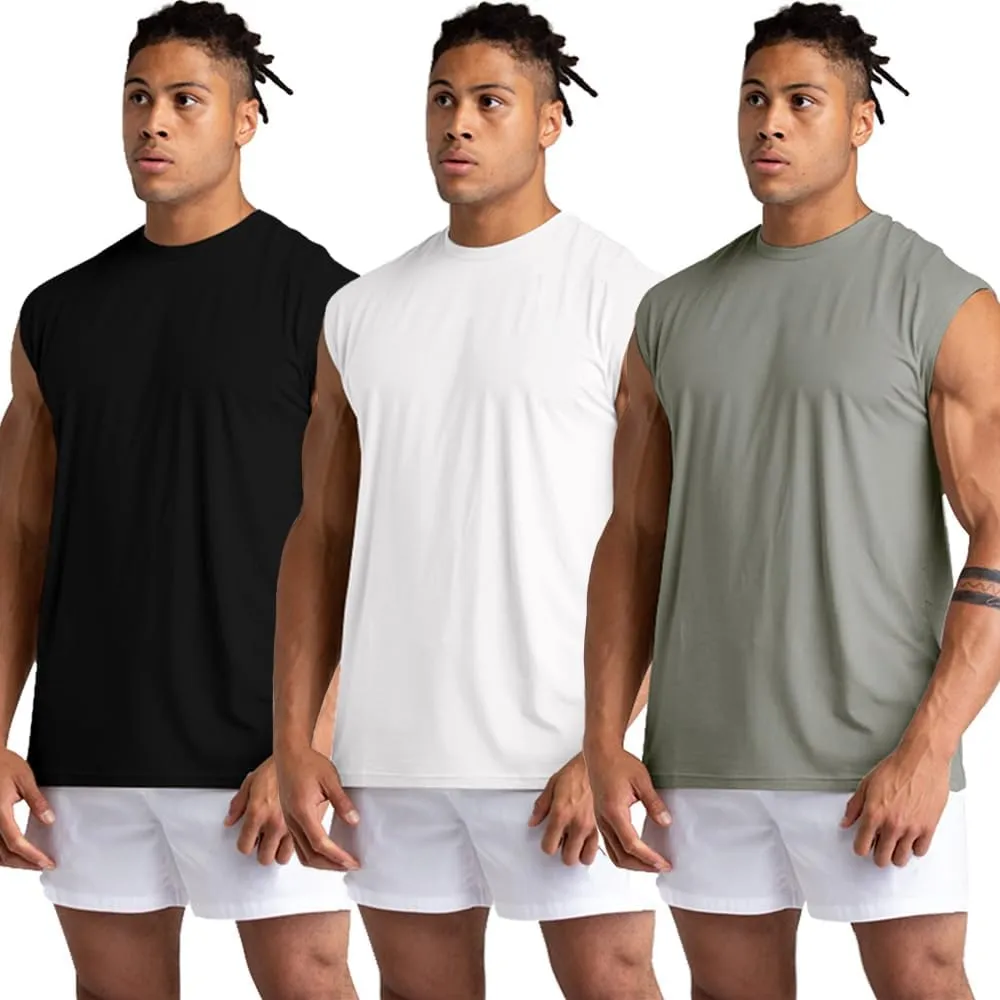 Holure 1 or 3 or 5 Pack Men's Gym Tank Tops Workout Sleeveless T-Shirts Athletic Muscle Tank Training Bodybuilding Shirts