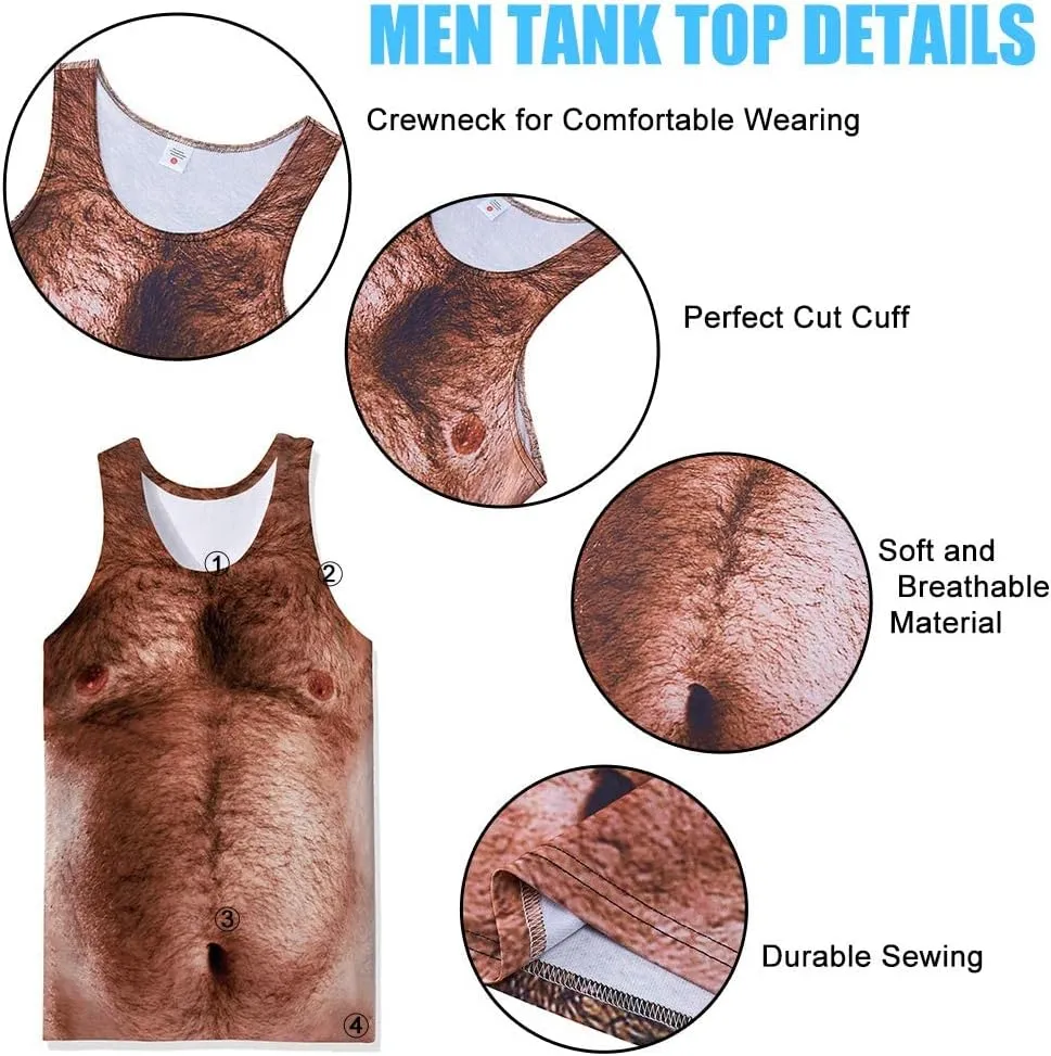 Idgreatim Mens Beach Tank Tops Fashion Graphic Quick Dry Sleeveless Shirt for Beach Workout S-XXL