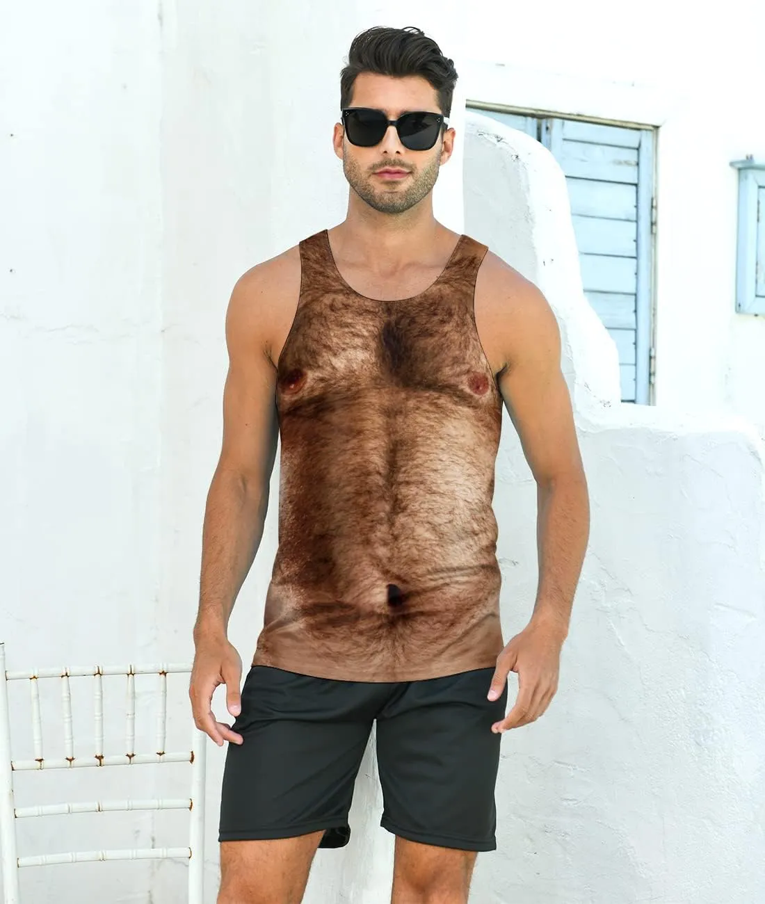 Idgreatim Mens Beach Tank Tops Fashion Graphic Quick Dry Sleeveless Shirt for Beach Workout S-XXL