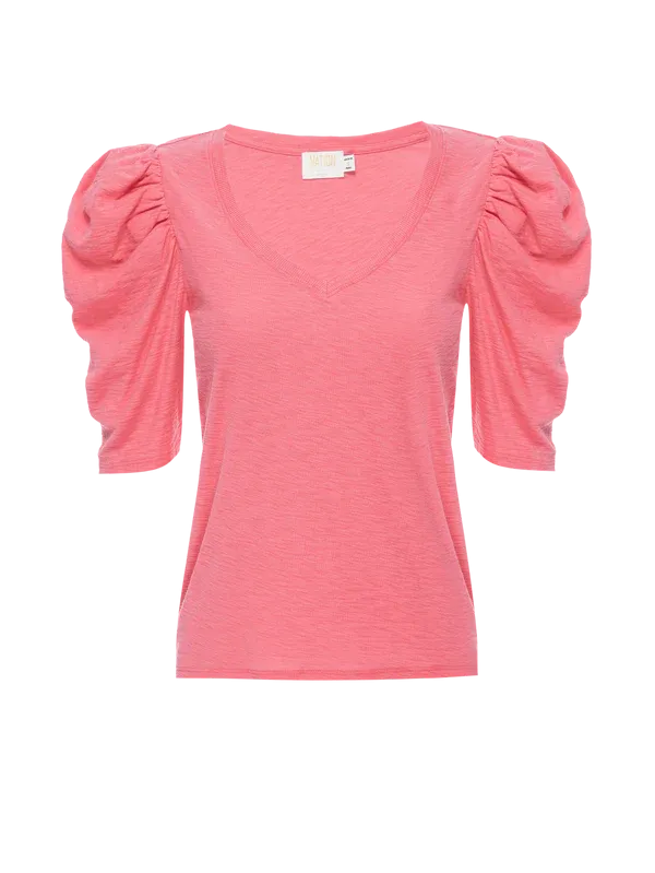 JILLIAN BOLD SHOULDER V-NECK TEE (PARTY) - NATION