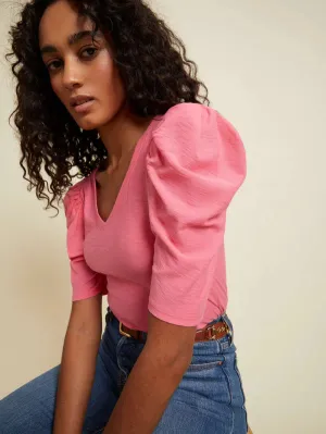 JILLIAN BOLD SHOULDER V-NECK TEE (PARTY) - NATION