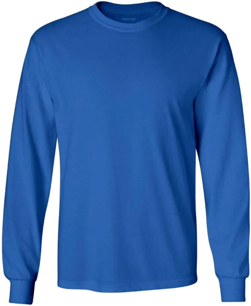 Joe's USA Men's Long Sleeve Heavyweight Cotton T-Shirts in Regular, Big & Tall