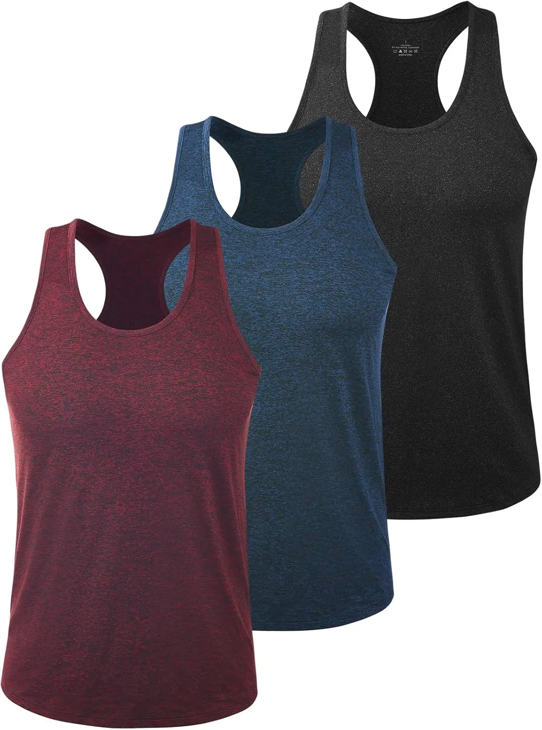 Kniffi Mens 3 Pack Y-Back Workout Tank Tops Quick Dry Running Tank Gym Muscle Sleeveless T Shirts