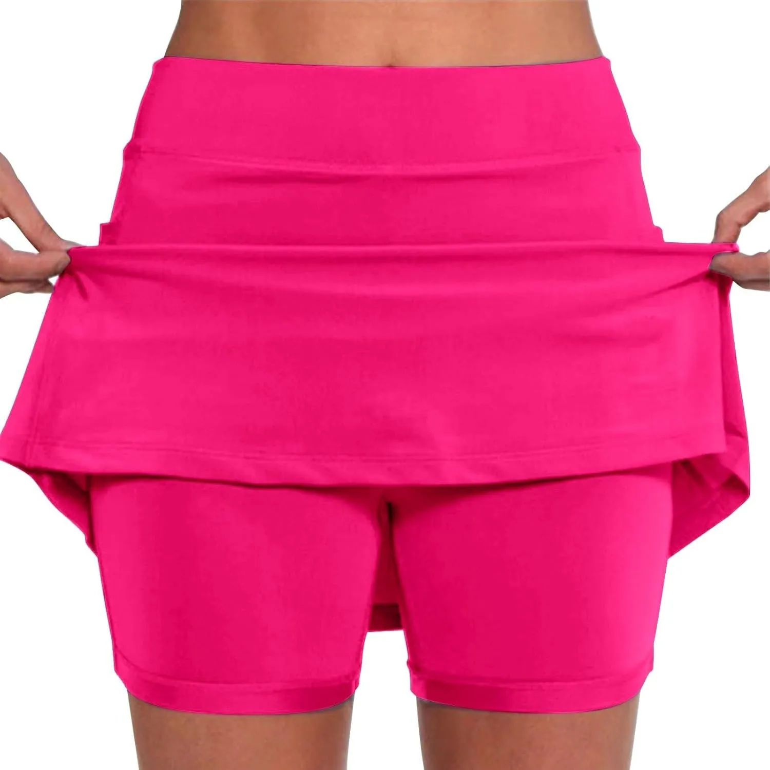 lcyhony Tennis Skirts for Women Trendy Plus Size Skort Pockets High Waist Tummy Control Athletic Skirt with Skorts Underneath