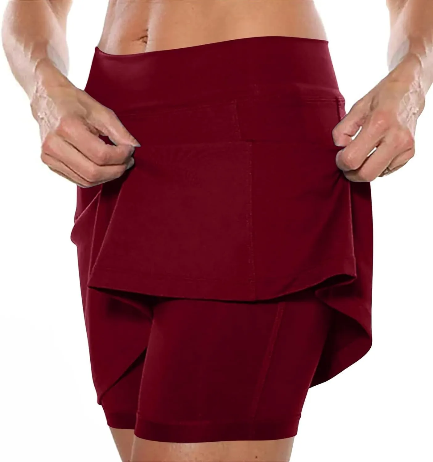 lcyhony Tennis Skirts for Women Trendy Plus Size Skort Pockets High Waist Tummy Control Athletic Skirt with Skorts Underneath