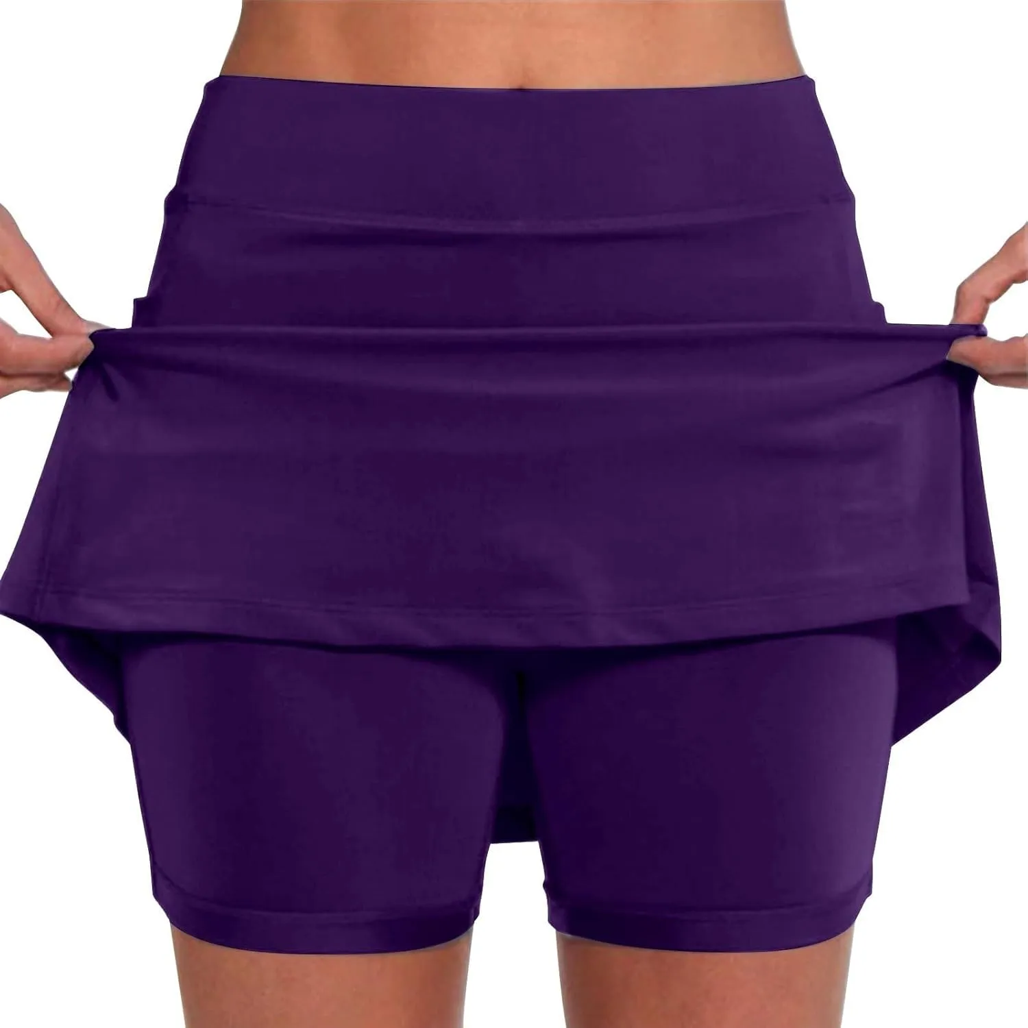 lcyhony Tennis Skirts for Women Trendy Plus Size Skort Pockets High Waist Tummy Control Athletic Skirt with Skorts Underneath