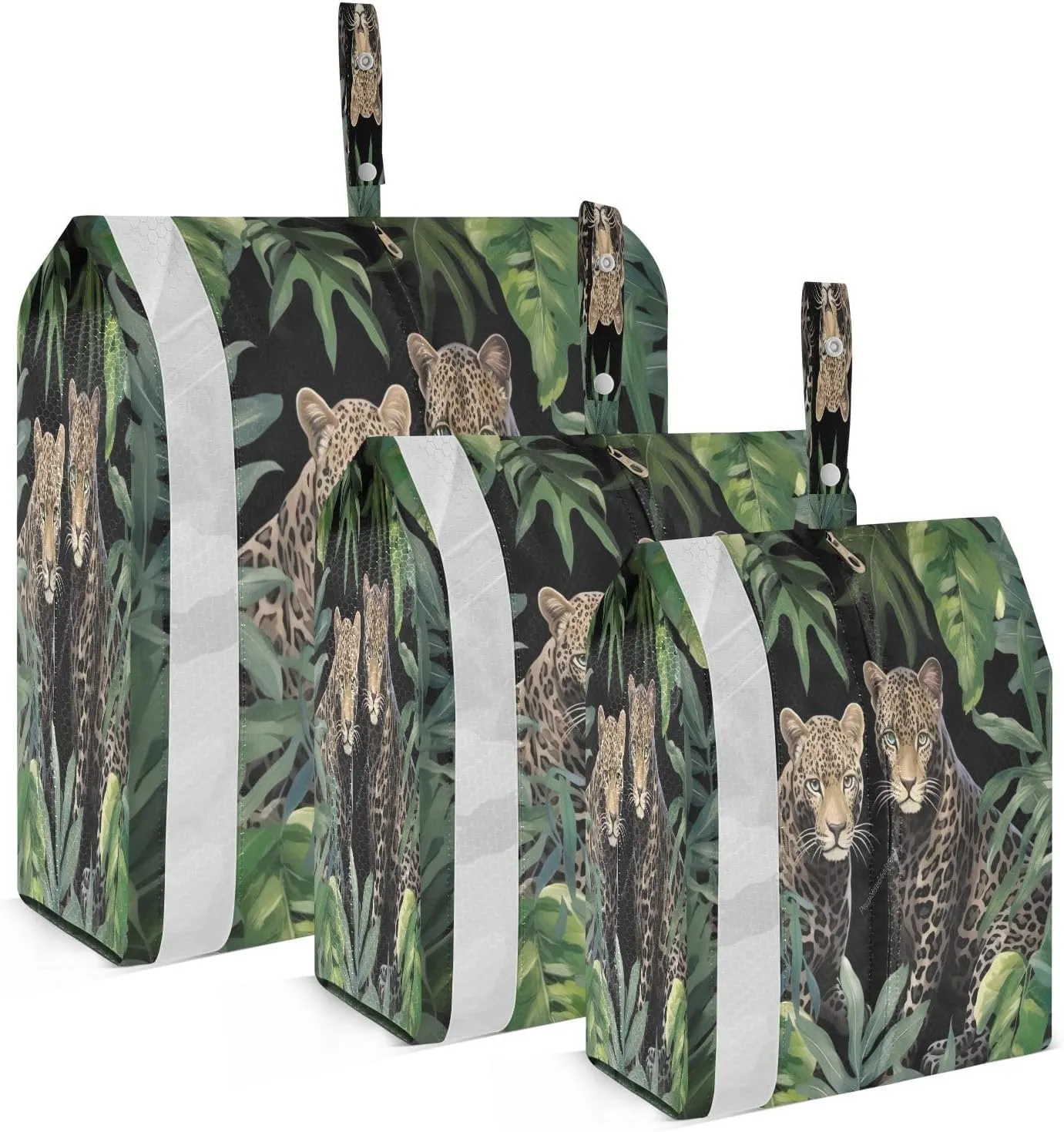 Leopard Leaves Packing Cubes for Travel 3 Set Packing Bags Suitcase Organizer Bags for Luggage