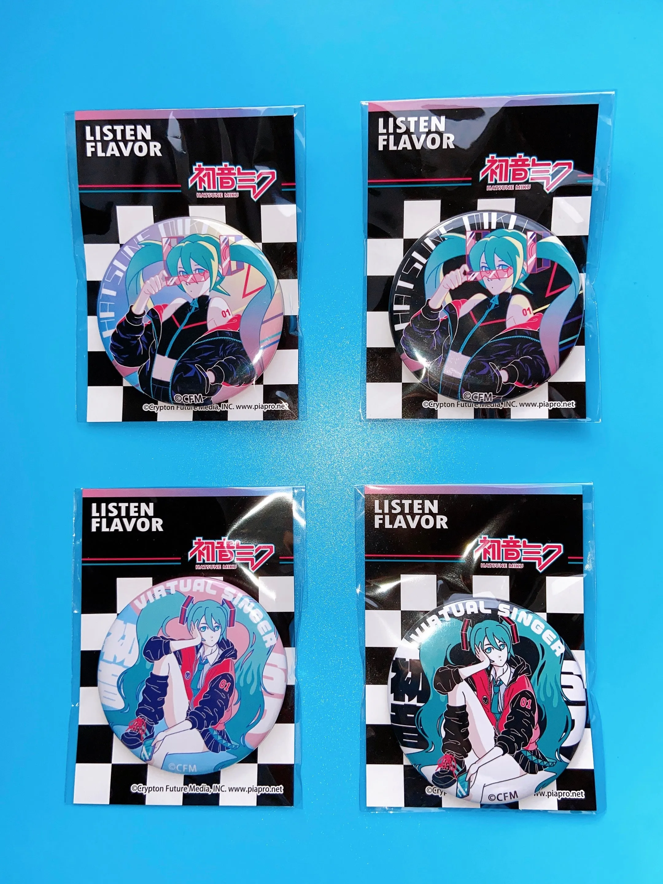 Listen Flavor x Hatsune Miku badges