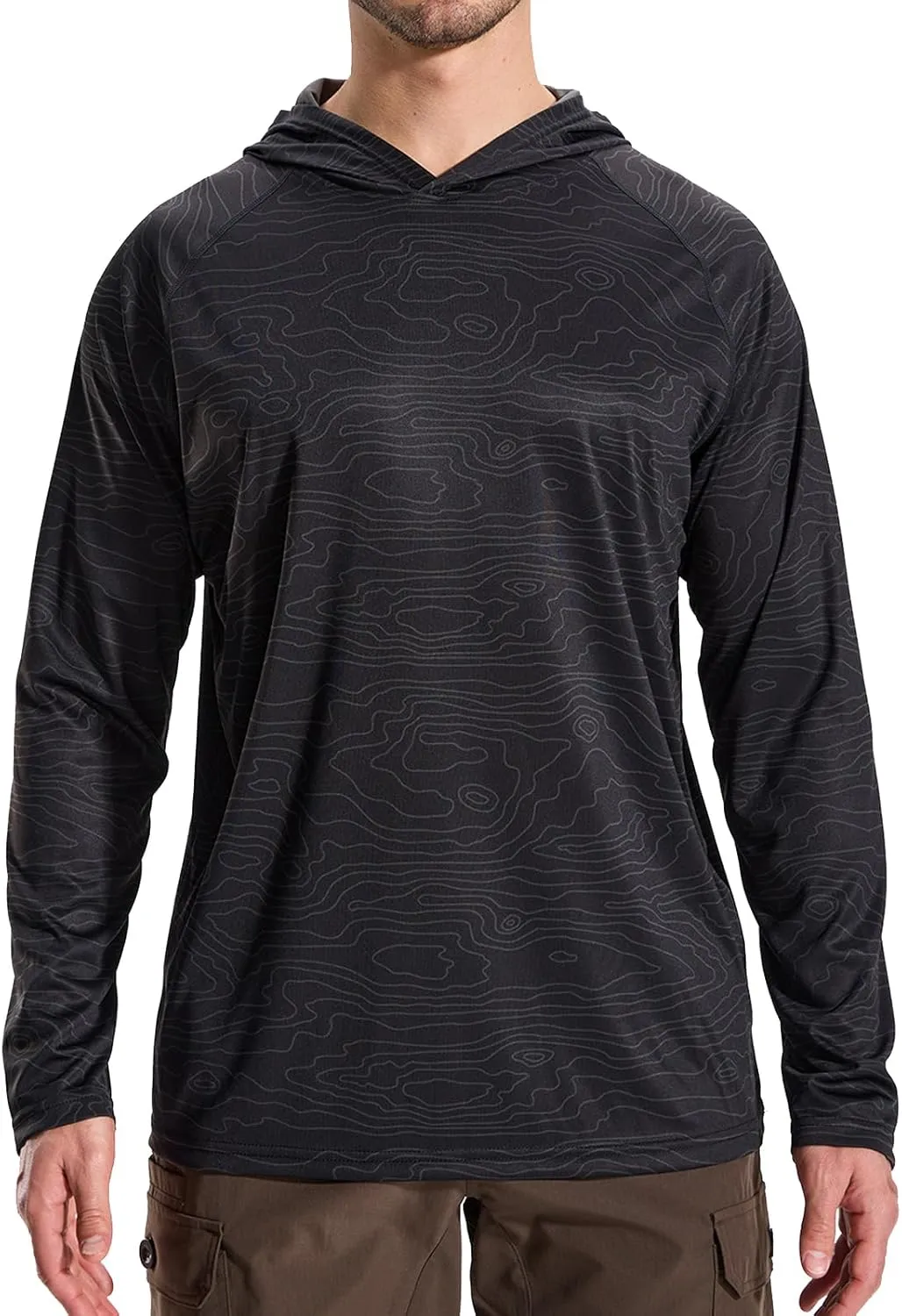 LOOGU Men's UPF 50  Sun Protection Hoodie Shirt Long Sleeve Rash Guard SPF T-Shirts for Fishing Hiking