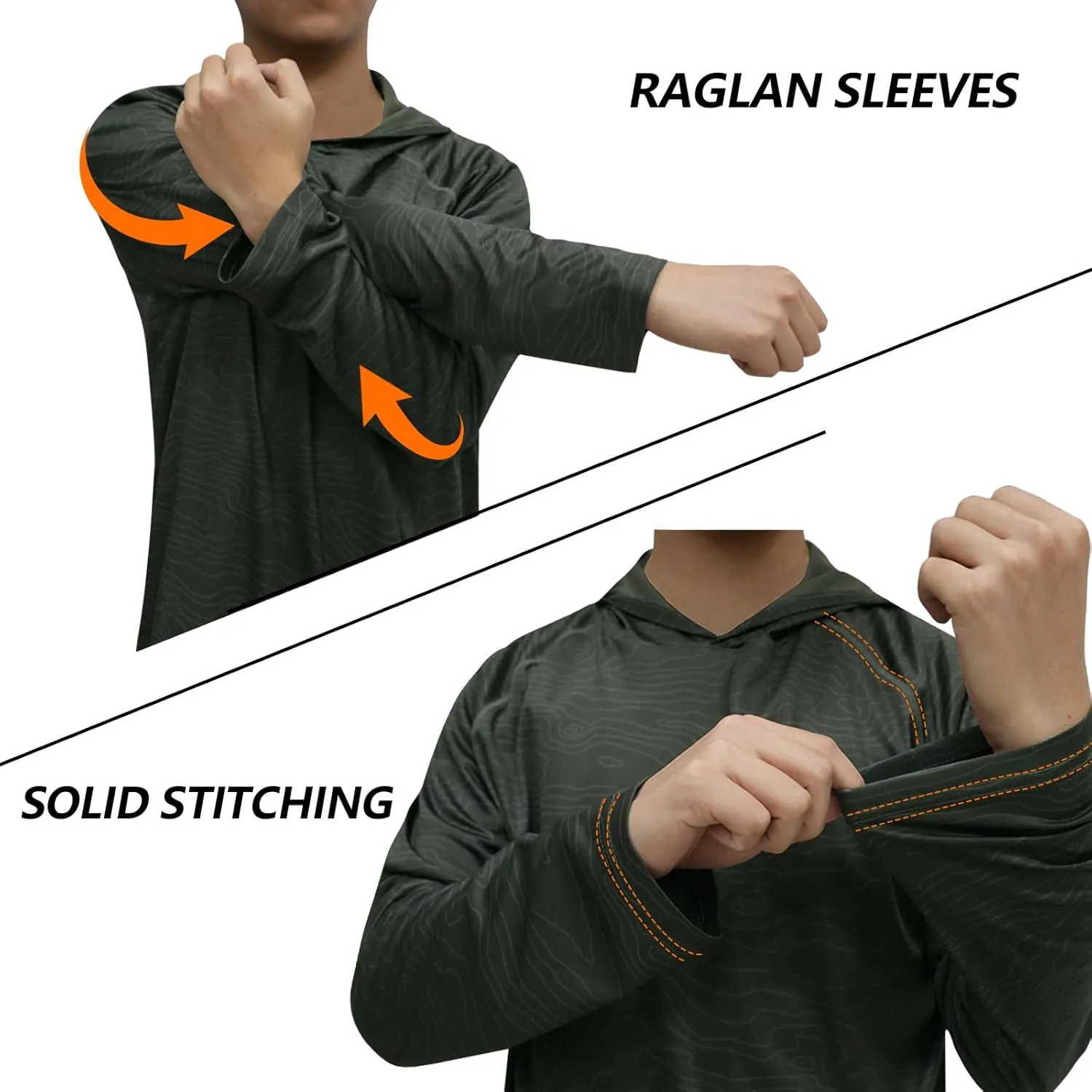 LOOGU Men's UPF 50  Sun Protection Hoodie Shirt Long Sleeve Rash Guard SPF T-Shirts for Fishing Hiking