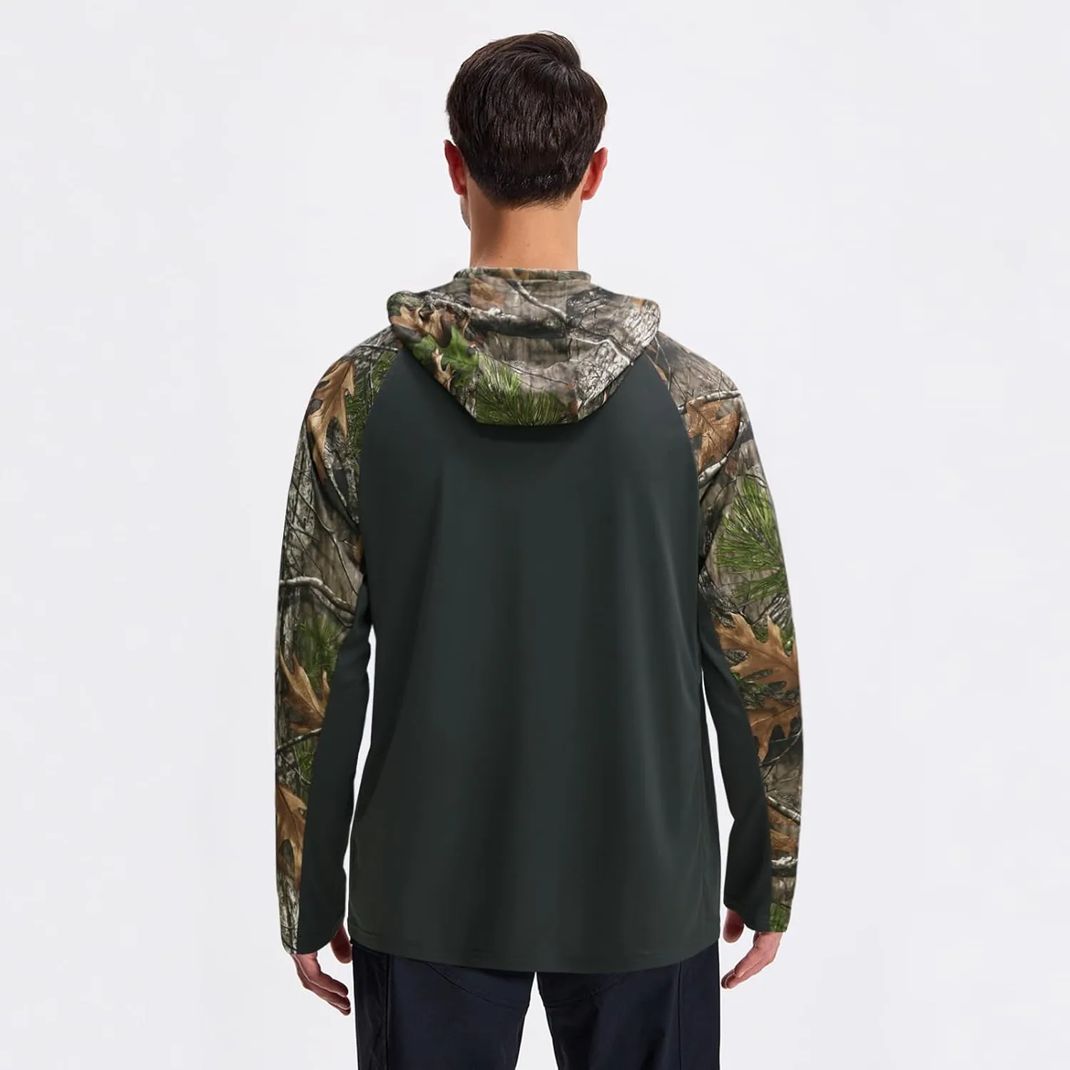LOOGU Men's UPF 50  Sun Protection Hoodie Shirt Long Sleeve Rash Guard SPF T-Shirts for Fishing Hiking
