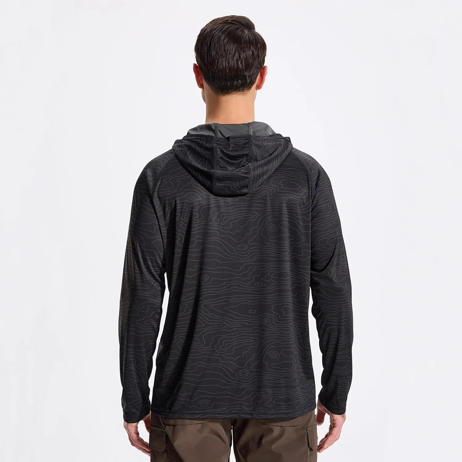 LOOGU Men's UPF 50  Sun Protection Hoodie Shirt Long Sleeve Rash Guard SPF T-Shirts for Fishing Hiking
